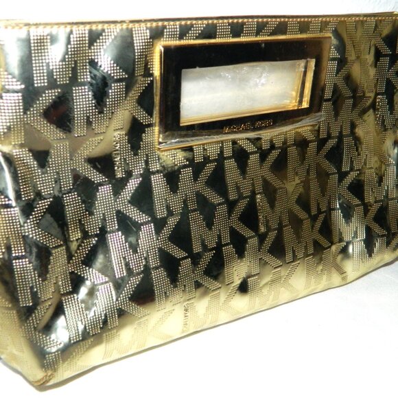 Michael Kors Gold Metallic Over-sized Wallet Clutch - Picture 2 of 10